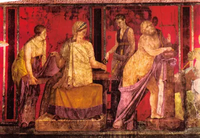 Villa des Mystères à Pompéi — scène de sacrifice et de musique — éditeur IL GIRASOLE SOUVENIR SRL