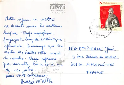Zadar — vue aérienne de la ville côtière — éditeur Viza Zagreb — पीछे