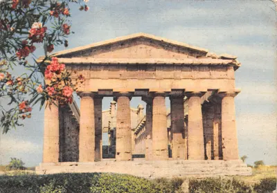 Paestum — Temple de Neptune — RICORDI Imprime en Italie
