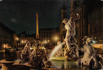 Piazza Navona — Fontaine de Neptune — DA FOTOCOLOR KODAK EKTACHROME