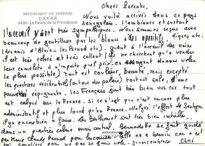 Dakar — Palais de la Présidence — éditeur IRIS — पीछे