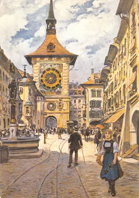 Bern - Fontaine Zähringer et tour Zeitzglockenturm — éditeur WEFO-VERLAG AG, n° 468