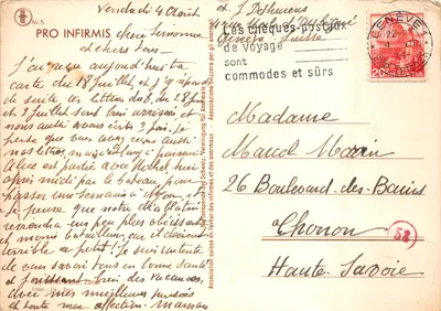 Bouquet de lys — peinture sur carte postale — PRO INFIRMIS, Nr.5 — पीछे