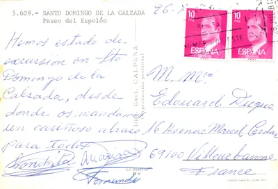 Santo Domingo de la Calzada — Paseo del Espolón avec éditeur Ed. Beascoa et n° 5.609 — पीछे