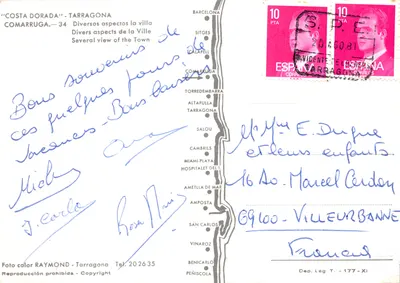 Comarruga — Vue de la ville et de ses installations — Éditeur RAYMOND Tarragone — पीछे
