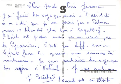 Magalluf — vue aérienne de la plage et des hôtels — éditeur SIDE S.A. n° 59/J — पीछे
