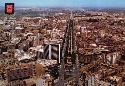 Valence — vue aérienne de la Plaza de España et de la Gran Vía Ramón y Cajal — Éditions FISA, n° 1080