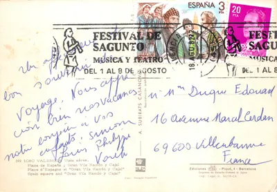 Valence — vue aérienne de la Plaza de España et de la Gran Vía Ramón y Cajal — Éditions FISA, n° 1080 — पीछे