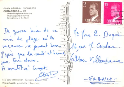 Comarruga — Vue de port, plage et ville — Éditeur RAYMOND, Tarragone — पीछे