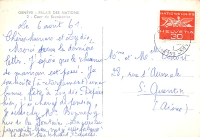 Genève - Palais des Nations — Cour du Secrétariat — éditeur non visible — पीछे