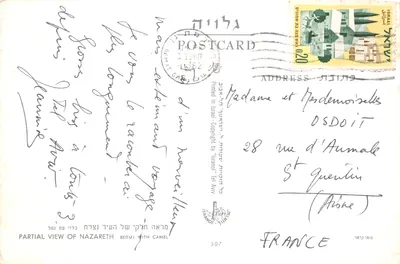 Vue partielle de Nazareth — berger avec chameau — éditeur 'Israël' n°507 — पीछे