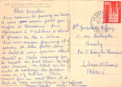 La Forclaz sur Martigny, le bisse vers le glacier du Trient et la Pointe des Grands — Édition Martigny — पीछे