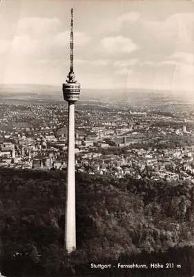 Stuttgart - Fernsehturm, Höhe 211 m — éditeur Luftbild-Verlag Brugger, n° 92312