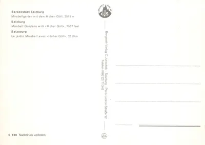 Salzbourg — Jardin Mirabell avec le château de Hohen Göll en arrière-plan — Bergwelt-Verlag C. Jurschek — पीछे