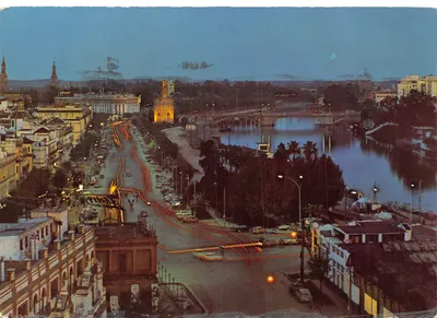 Seville — vue du Paseo de Colón et de la Torre del Oro — éditeur Otto Reuss, n° 181