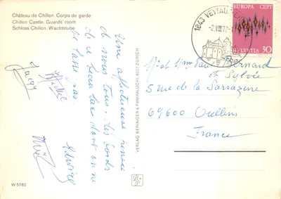 Château de Chillon — Salle des gardes — éditeur VERLAG BERINGER & PAMPALUCHI, Zurich, n° W5782 — पीछे