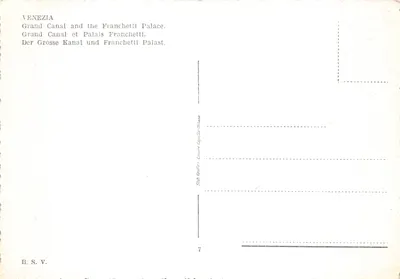 Vénétie — Canal Grande et Palazzo Franchetti — éditeur B.S.V. n°7 — पीछे