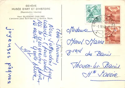 Place Saint-Gervais — ancienne place Saint-Gervais à Genève — Henri Silvestre (1842-1900) — Impr. Rotogravure S.A., Genève — पीछे