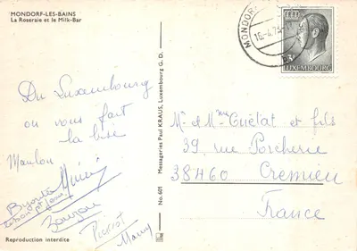 Mondorf-les-Bains — La Roseraie et le Milk-Bar — Messageries Paul Kraus G.D — पीछे