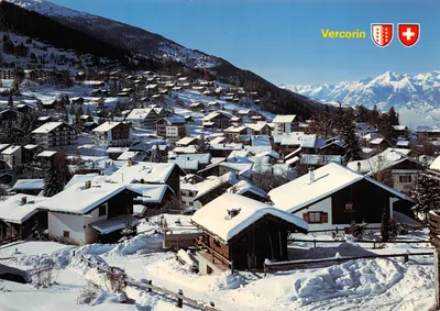 Vercorin — village enneigé dans les Alpes suisses — éditeur Photo Klopfenstein, n° 53985
