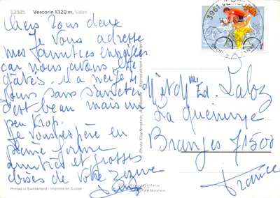 Vercorin — village enneigé dans les Alpes suisses — éditeur Photo Klopfenstein, n° 53985 — पीछे