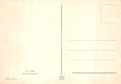 Lotus Bath — bassin en pierre à motifs floraux — éditeur Ceylon Tourist Board, n° 1432/10 — पीछे