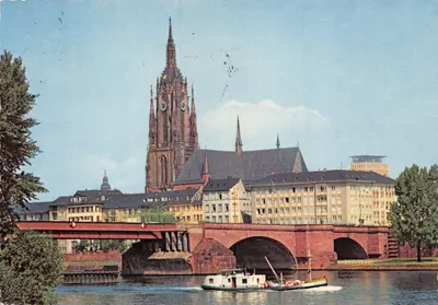 Frankfurt am Main — vue de la cathédrale et du pont de la Main — éditeur FRANKFURT AM MAIN