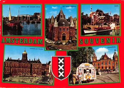 Amsterdam — vue panoramique avec les sites emblématiques — Souvenir Rokin