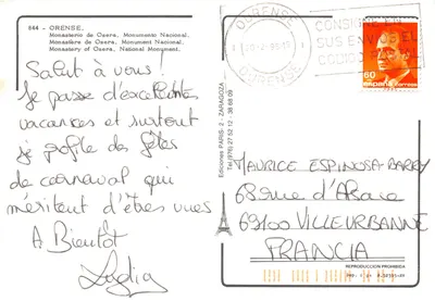 Monastère d'Osera — éditeur Ediciones Ourense, n° 844 — पीछे