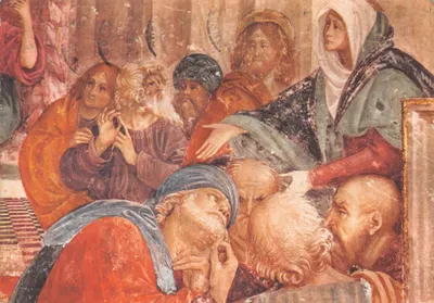 Varallo Sesia — Detail of 'Jesus Among the Doctors' — G. Ferrari, publisher RICORDI Officine Grafiche S.p.A. Milano