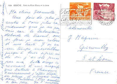 Genève — Pont du Mont Blanc et le Jura — Éditeur : Art et Histoire, n° 164 — Mặt sau