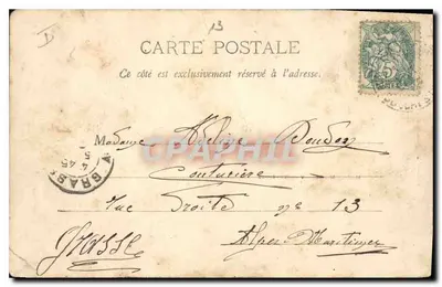 Bilhete postal antigo Mallemort vista geral — Verso