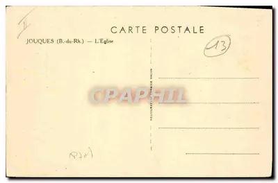 Jouques (B.-du-Rh.) — Katedra — Héliographie Commer Macon — Rewers