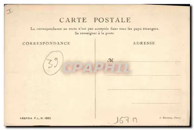 Giura — Strada da Saint-Laurent a Champagnole — Servizio Auto-Cars P.L.M. — Editore Cl. Bosillard-Prêtre, Agenda P.L.M. 1923 — Verso