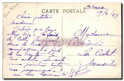 Ruínas do Castelo de Sorel — Eure-et-Loir Histórico — G. Fontanille, editor (número da série não visível) — Verso