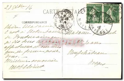 Most Pontmain — Wizja Najświętszej Maryi Panny — T. Guérin, St-Malo — Rewers