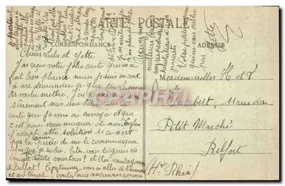 Bilhete postal antigo Altkirch — Verso