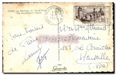 Sacré-Cœur von Montmartre — Paris — Verlag Ganycolor, Nr. 7020 — Rückseite