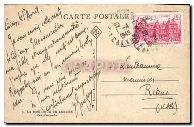 Basilique de Lisieux — Vue d'ensemble — Éditeur : La Basilique de Lisieux, n°3 — Verso