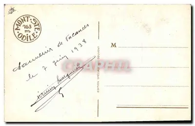Mont Ste-Odile - Krypta Krzyża — Wydanie specjalne Gouvent — Rewers