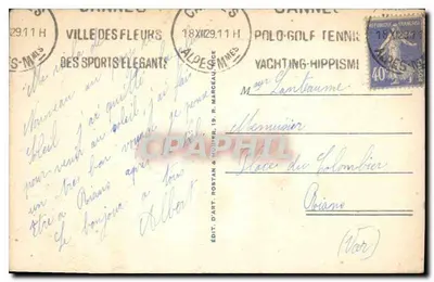 CANNES - El Monte Caballero y la Iglesia del Suquet. RM - 546 — Reverso