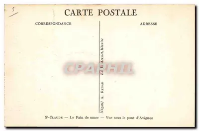 Vista sob o ponte de Avignon — St-Claude — Ed. A. Regad — Verso