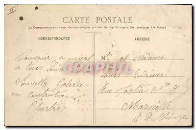 Chartrés — Collage de vues locales et portrait de Marceau — Gh. Fonceault, édit., Droux — Rewers