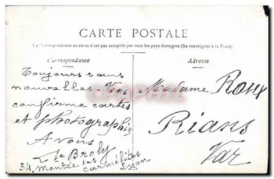 LYON — Pomnik Carnota — Mutualité de France et des Colonies — Rewers