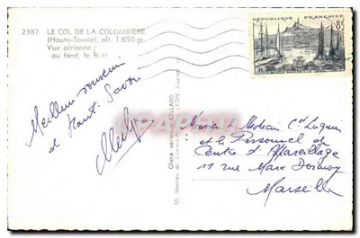 O Col de la Colombière — Vista aérea — Cliché aéreo C. Cellard, Lyon — Verso
