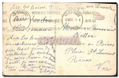 Parque do Casino das Flores — Aix-les-Bains — LL n°275 — Verso