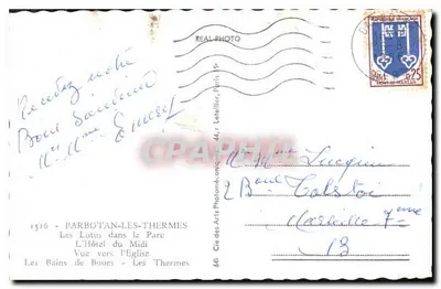 Bazbotan-les-Thermes — vista panorâmica — Cie des Arts Photomécaniques, n° 1516 — Verso