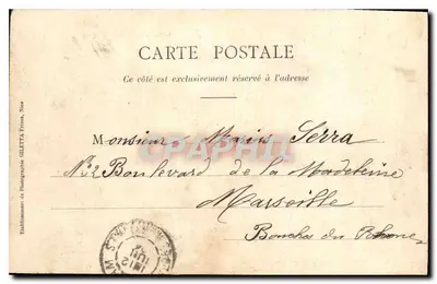 Piera-Cava — Obrzeża Nicei — Kąt Parku — Wydawnictwo Giletta, Nicea — Rewers