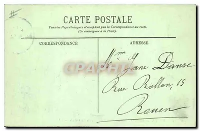Rouen — Plac Carnot, most Boëldieu i katedra — LL. n°142 — Rewers