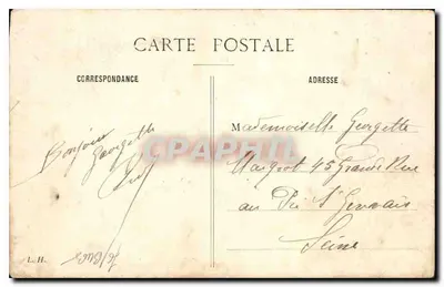 Houme — vue panoramique avec édifice et bateau — éditeur L. H. — Verso